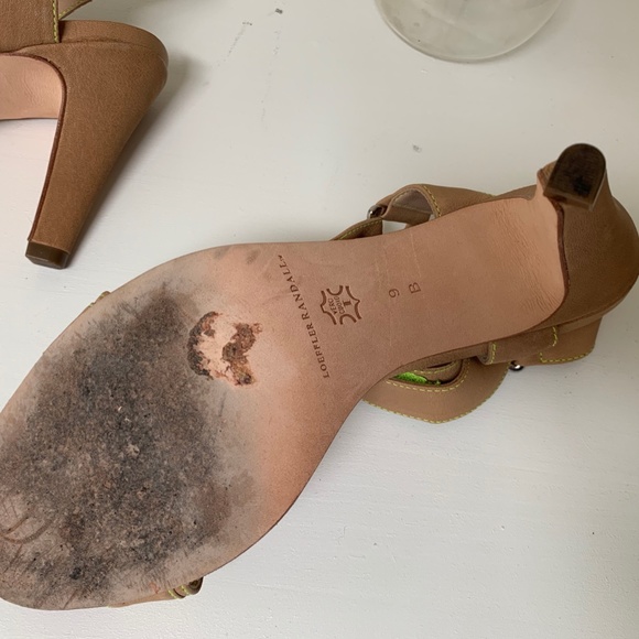 Loeffler Randall tan leather heeled sandals 9 - Picture 7 of 7